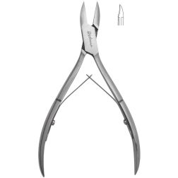 Better Feet Nail forceps curved bite, 13RF, NEW: ELECTROLYTIC SURFACE TREATED, German Quality