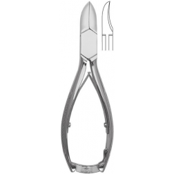  Nail forceps w / dob. f 14 CM RF with grooves in grip, German Quality